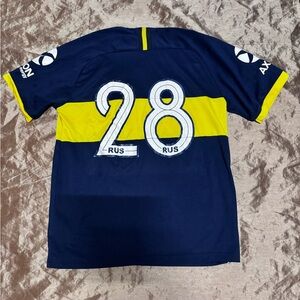 Nike Men’s XL Aeroswift #28 De Rossi Dri-fit Qatar Airways Blue/Yellow CABJ Mens